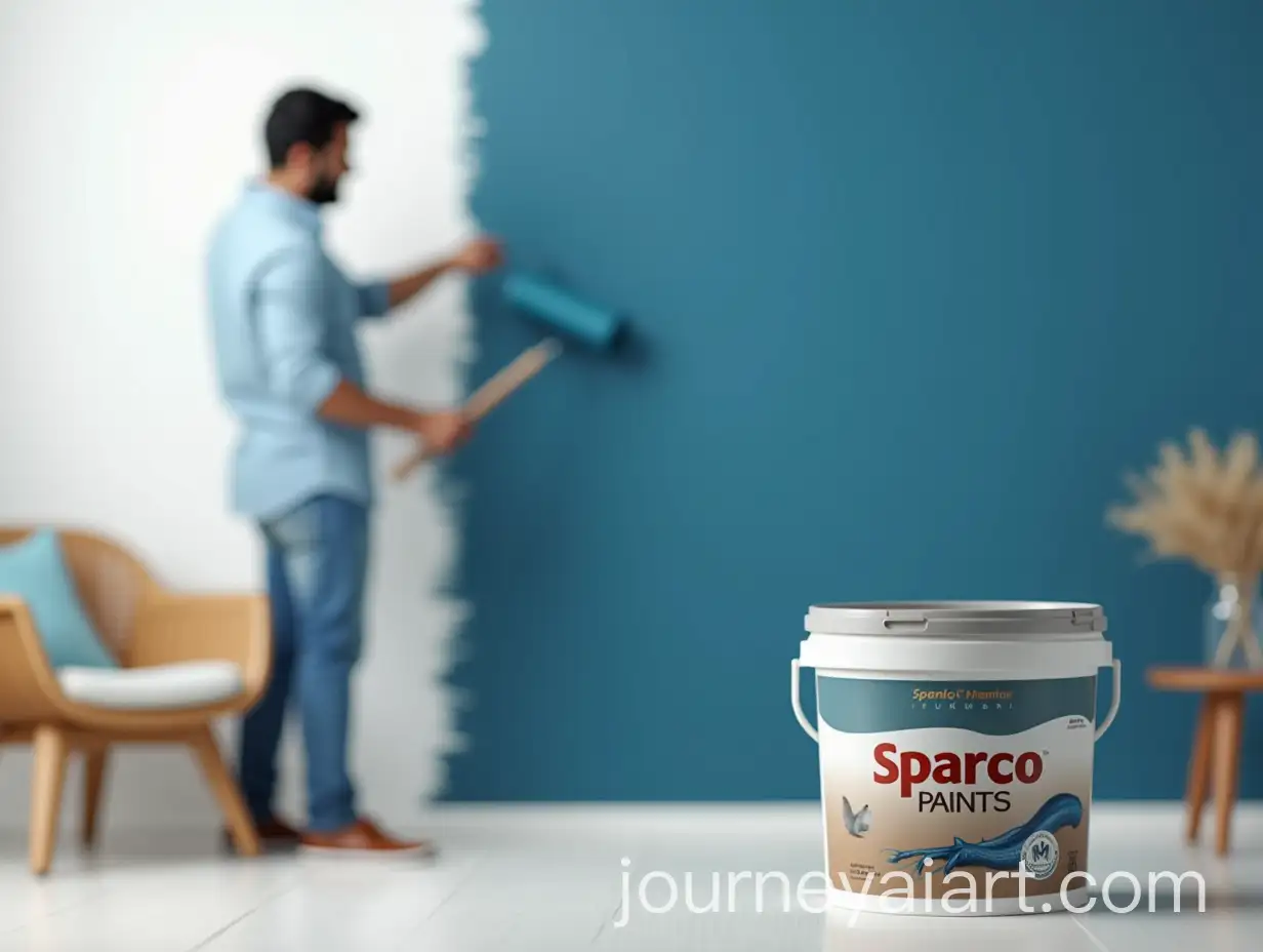 Indian-Man-Painting-Modern-Interior-WallAI-Image-Prompt-Expansion-with-Elegant-Blue-Color