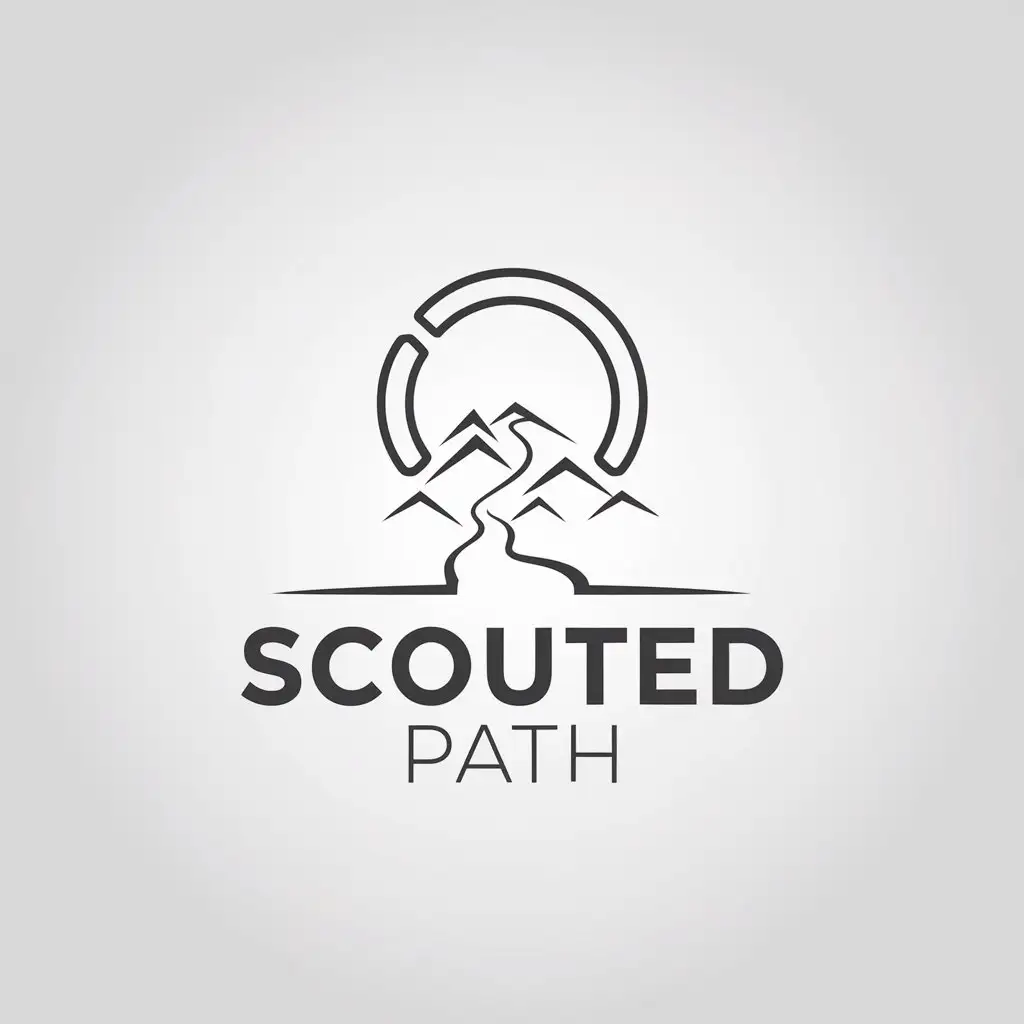 LOGO Design for Scouted Path Minimalistic Mountain Trail for Technology Outdoor Research Industry