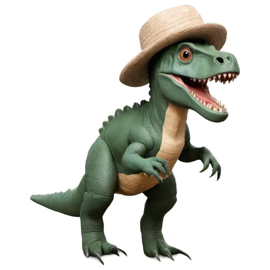 PNG-Dinosaur-with-Scales-and-Hat-Creative-AIGenerated-Image