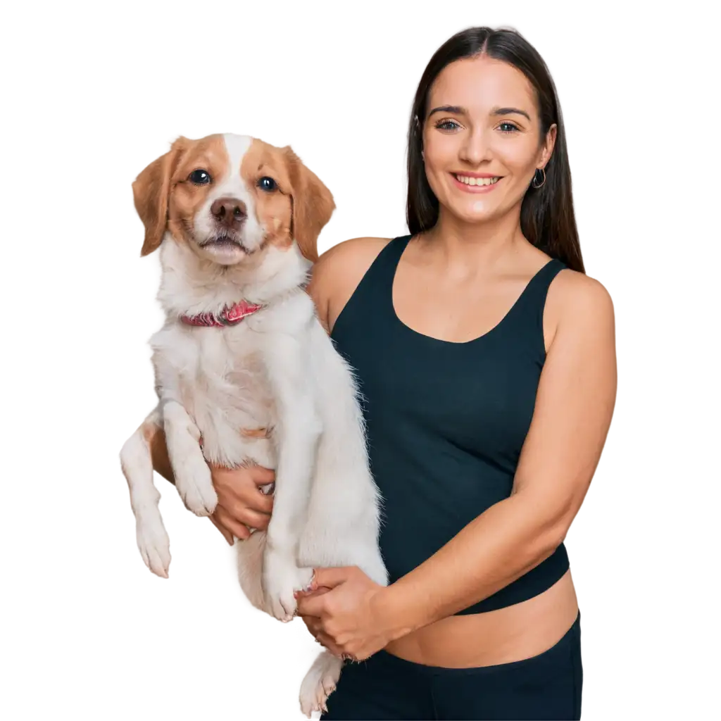 Smiling-Woman-with-Dog-in-Arms-PNG-Image-Joyful-Moments-Captured