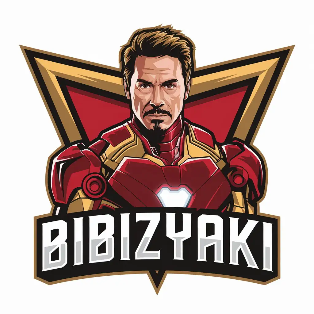 LOGO Design for Bibizyaki Iron ManInspired Red Theme for Technology Industry