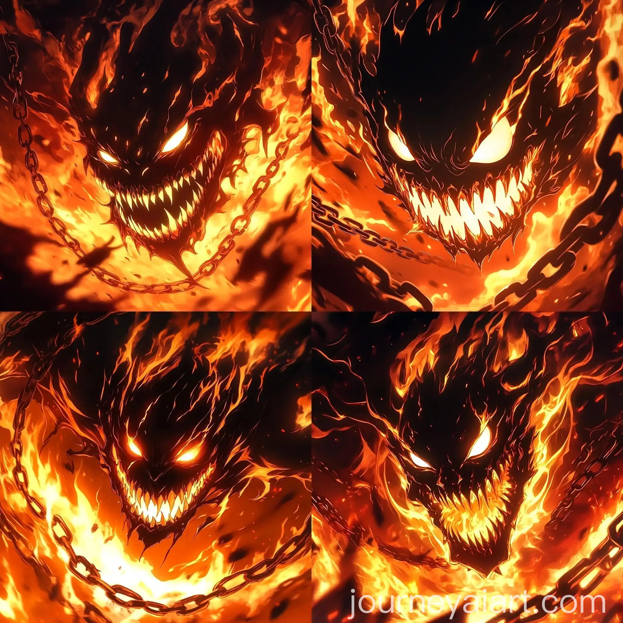Menacing-Demon-in-Fiery-Inferno-with-Glowing-Eyes-and-Chains