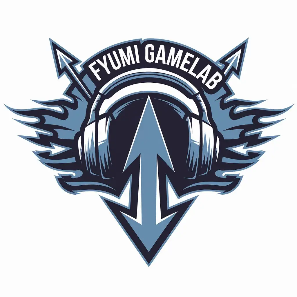 LOGO Design For FYumi GameLab Blue Arrow Gaming Headset with Wind Slashes