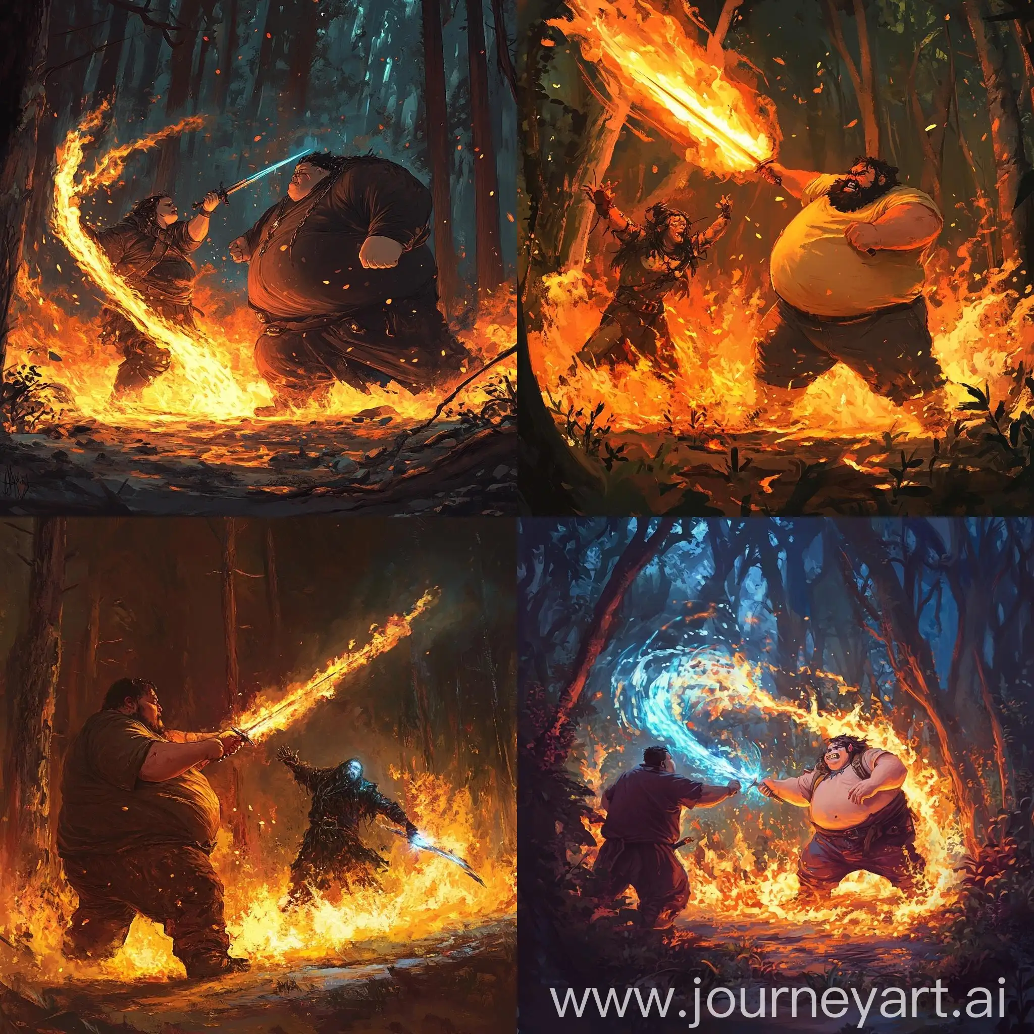 Fire-and-Ice-Sword-Battle-with-Dead-Witch-in-Burning-Forest