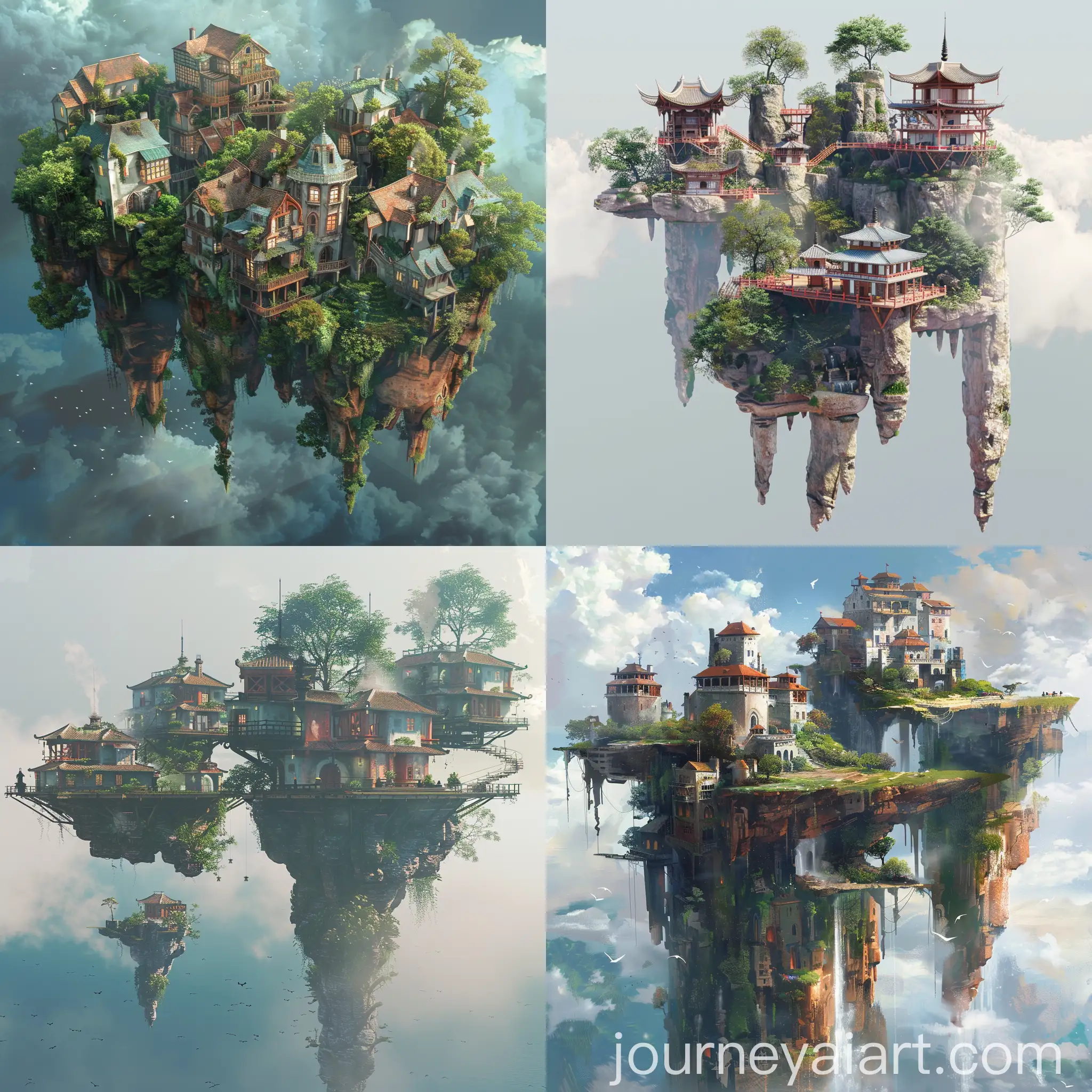 Fantasy-Floating-Islands-with-Multiple-Floors-and-Diverse-Environments