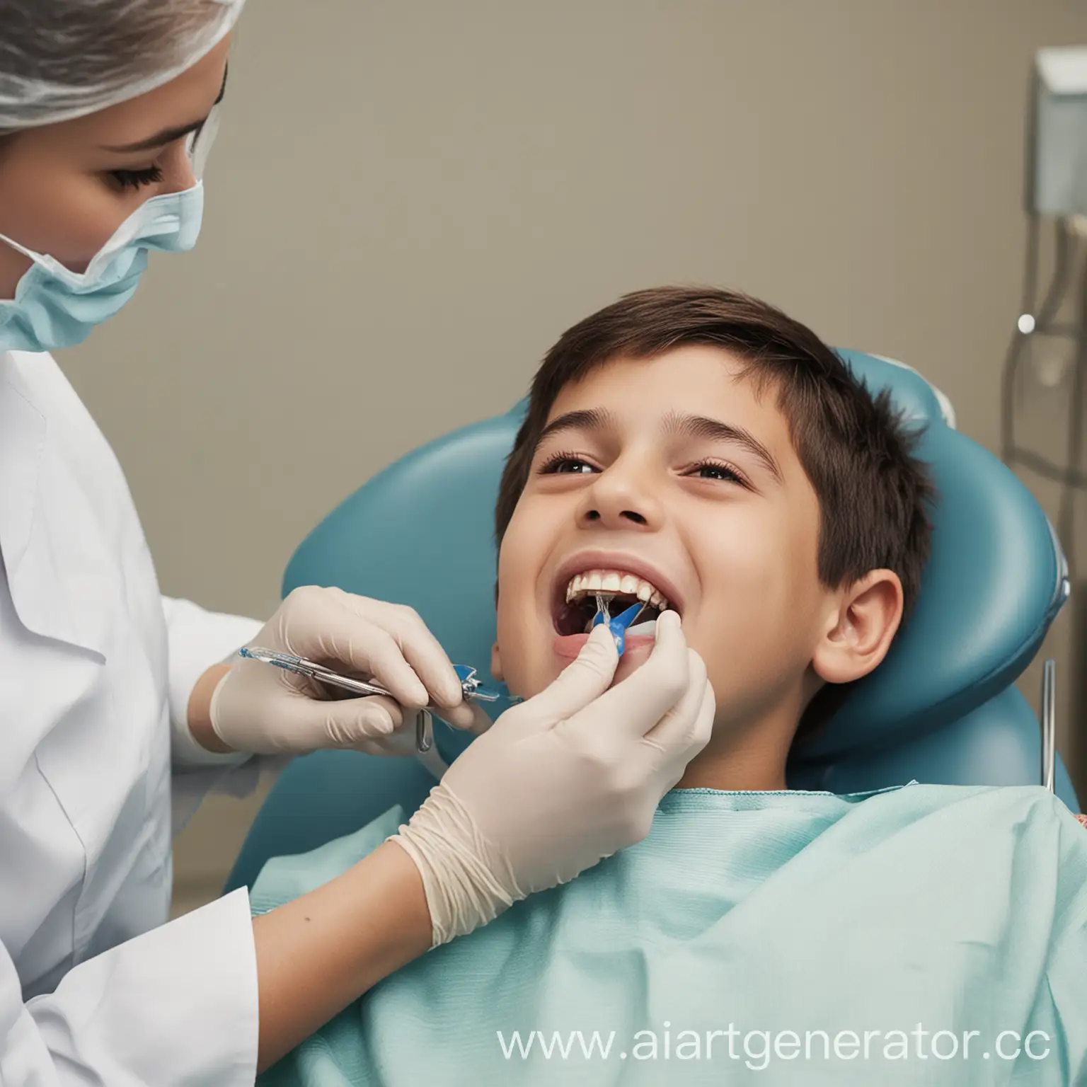 Dentist-Treating-Boy-with-Dental-Care-and-Equipment