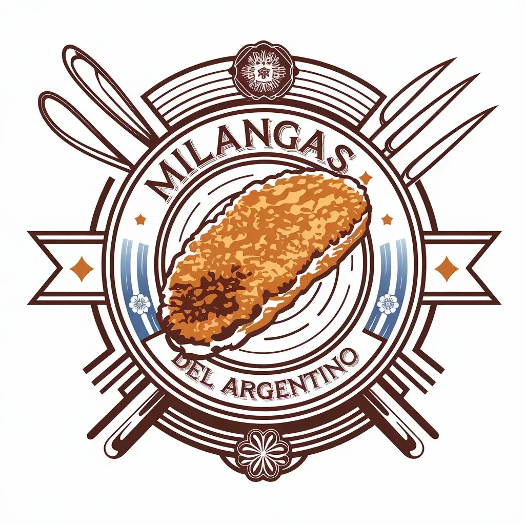 LOGO-Design-for-Milangas-del-Argentino-Authentic-Cuisine-Symbolized-by-Breaded-Cutlet