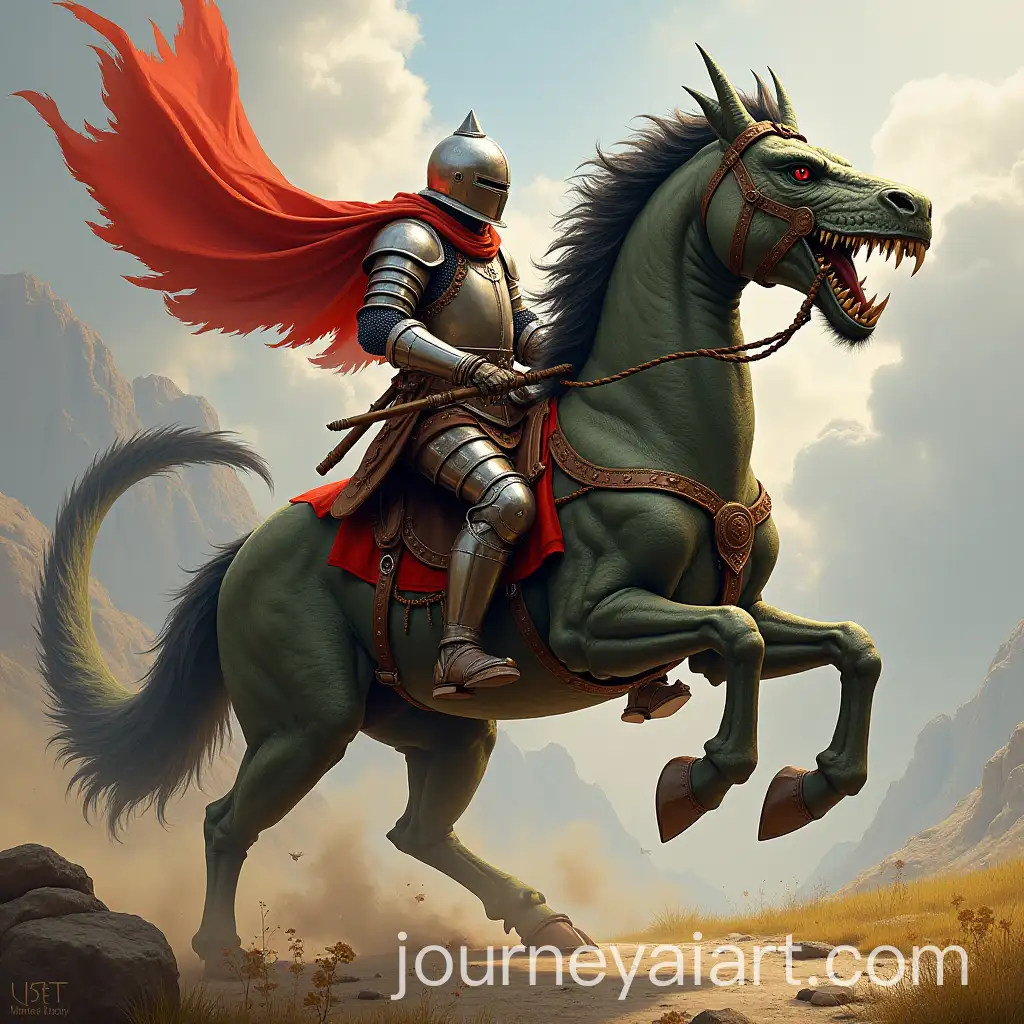 Medieval-Knight-Battling-Dragon-in-Fantasy-Landscape