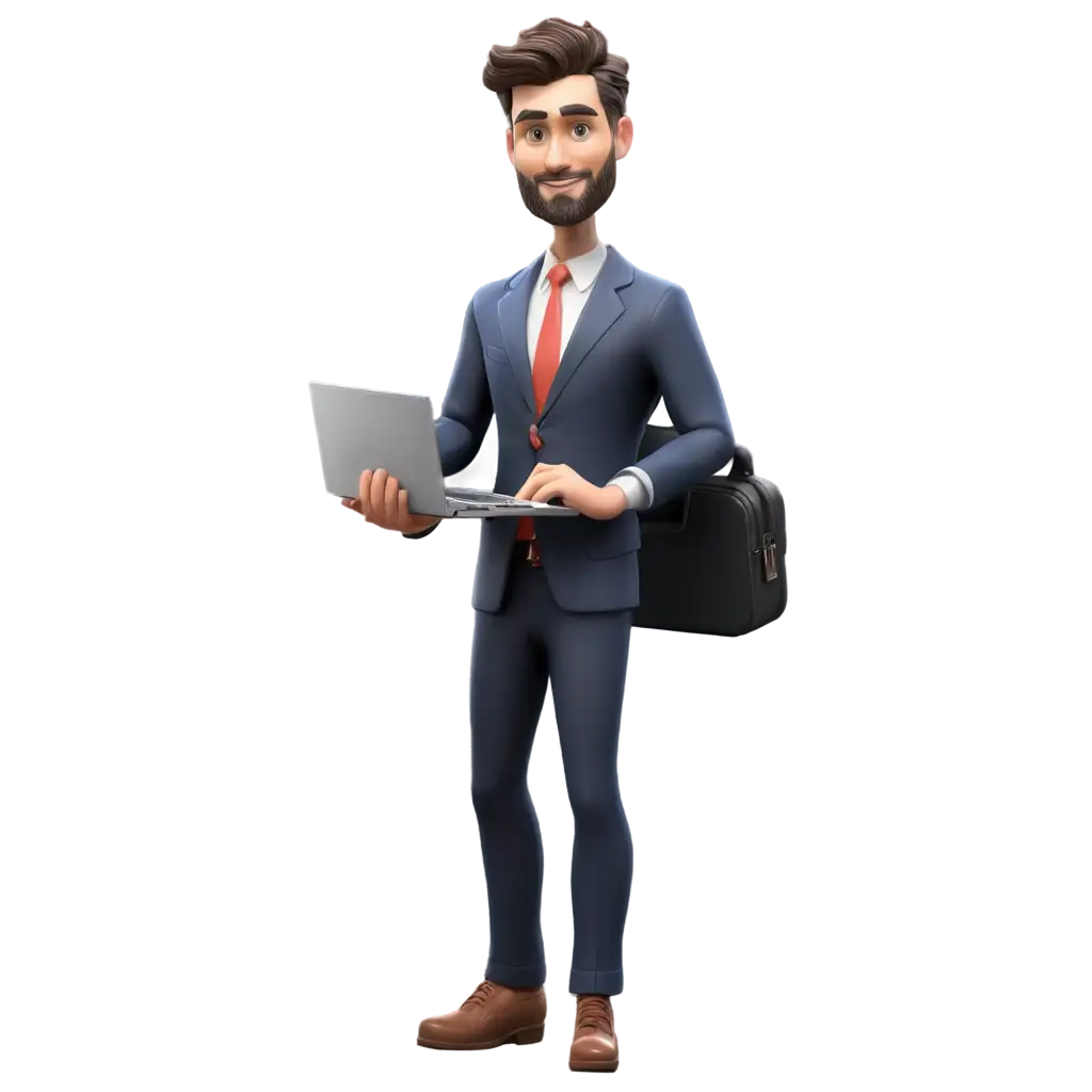 3D-IT-Manager-with-Laptop-PNG-Image-HighQuality-Visual-for-Tech-Industry