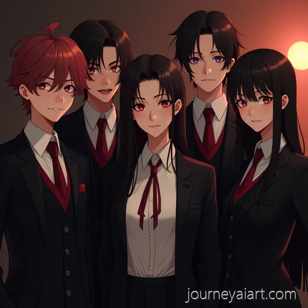 Stylish-Young-Vampires-in-Modern-School-Uniforms-Portrait