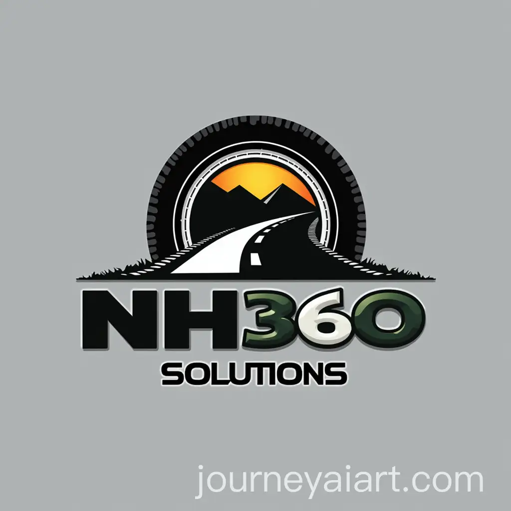 Innovative-Logo-Design-for-NH360-SOLUTIONS-Featuring-Tyre-and-Road-Elements