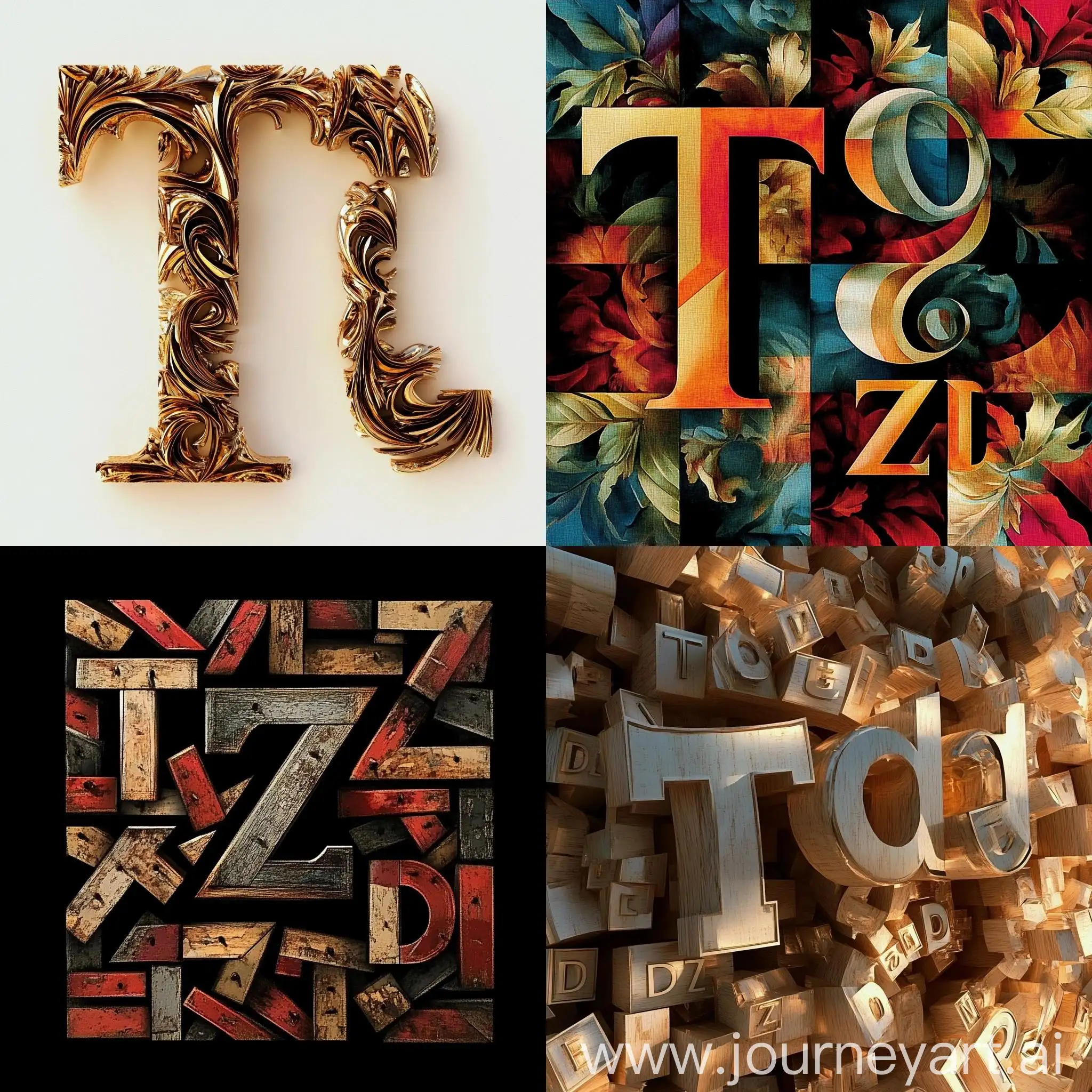 Chaotic-Arrangement-of-Letters-T-Z-D-with-Ornament