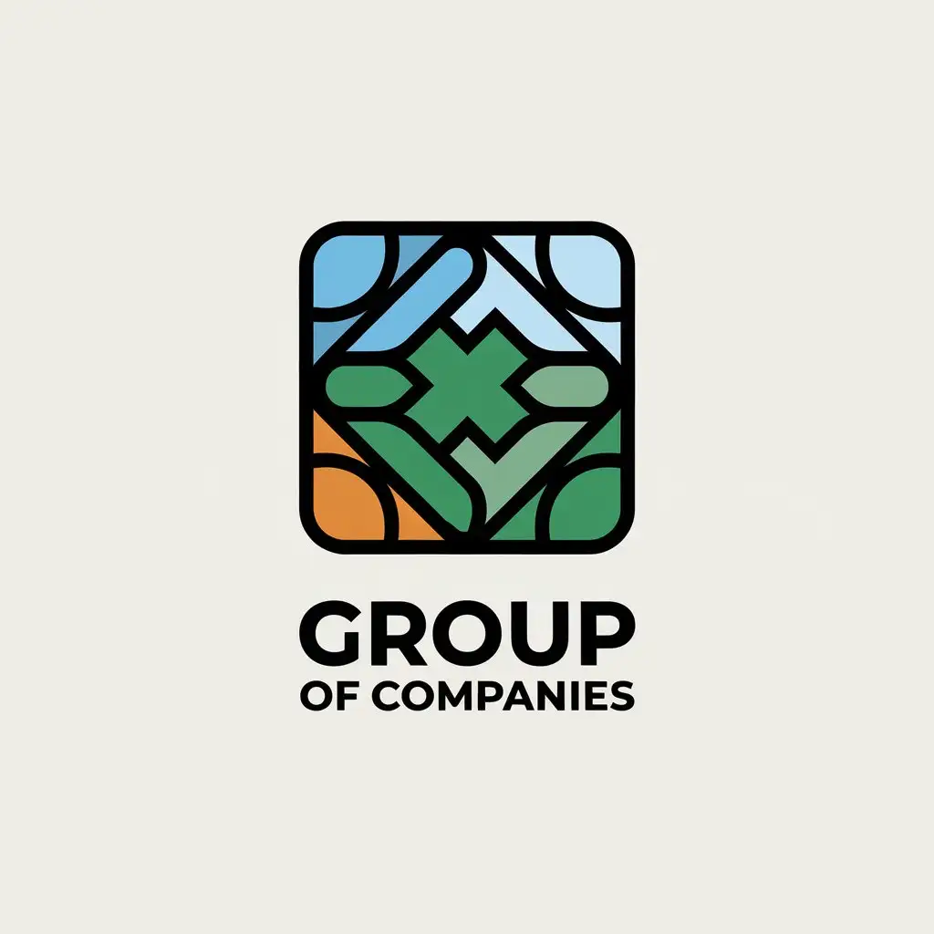 LOGO Design for Group of Companies Modern Vector Logo with Square Shape and Clear Background