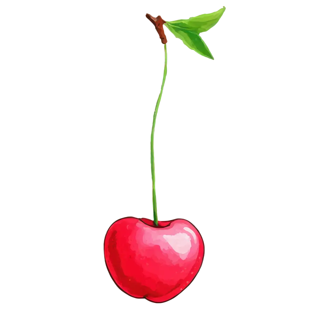 Pinkish-Red-Cherry-2D-Drawing-PNG-Enhance-Your-Visuals-with-HighQuality-Clarity