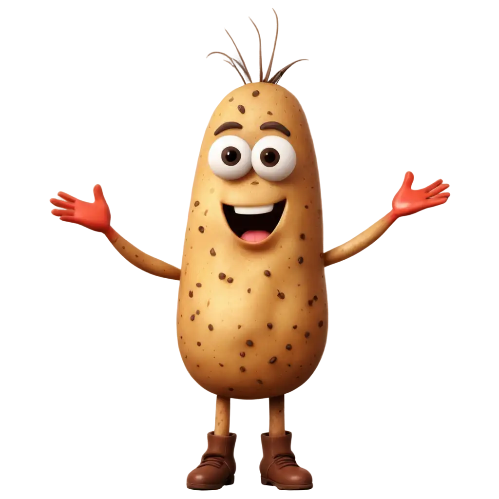 a cartoon potato with hands and legs