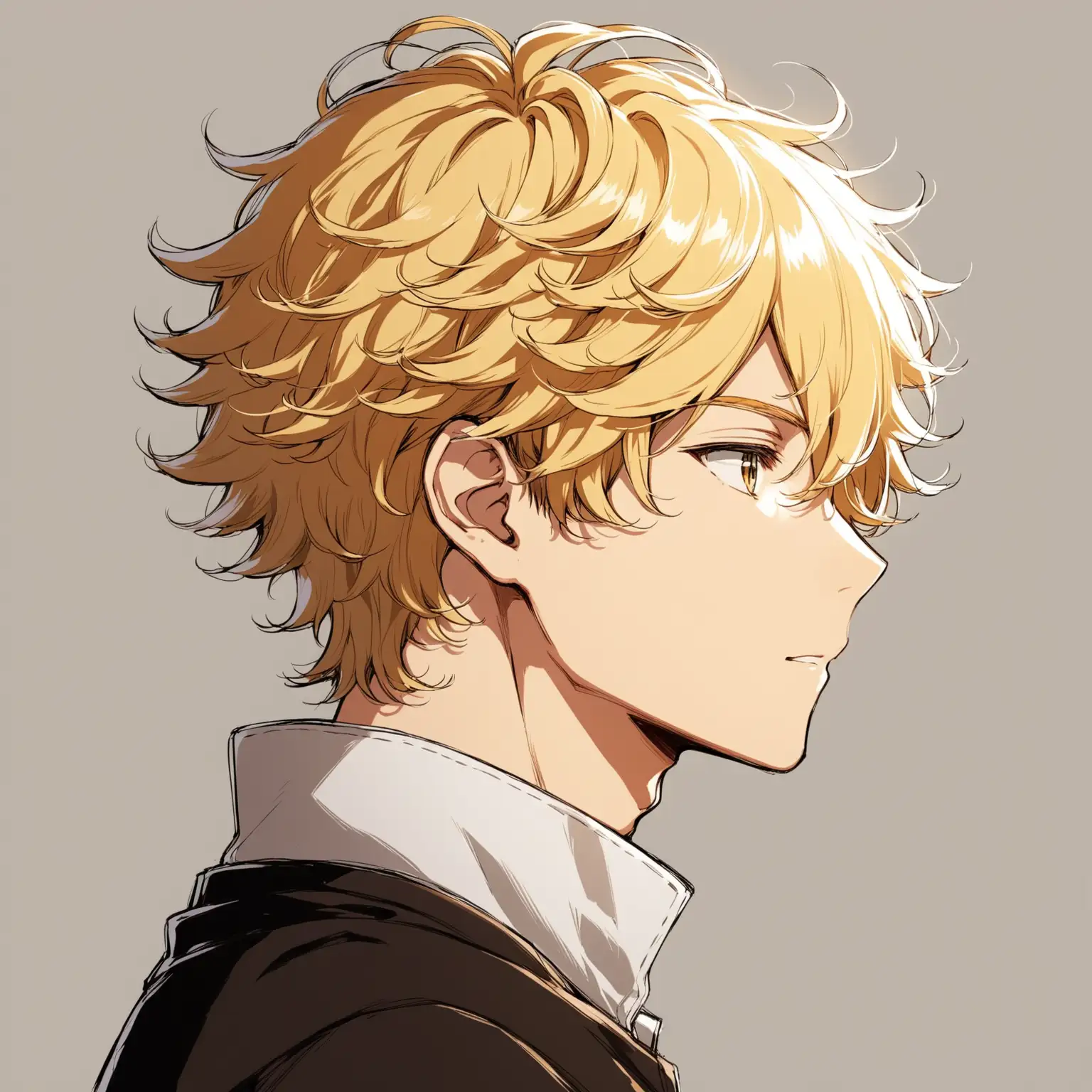 Profile picture, blonde, anime, curly, boy