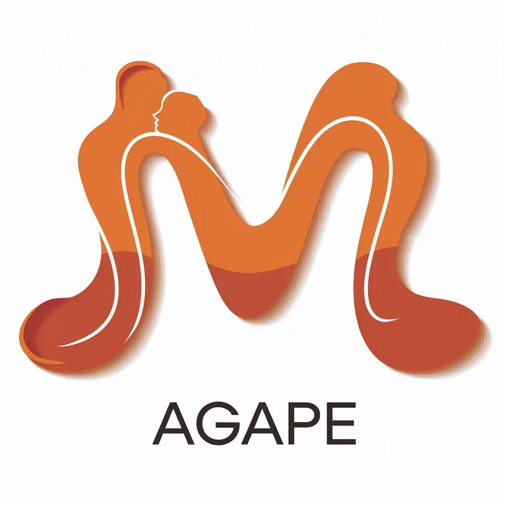 LOGO Design For Agape Hermes Orange Abstract Embrace Symbol