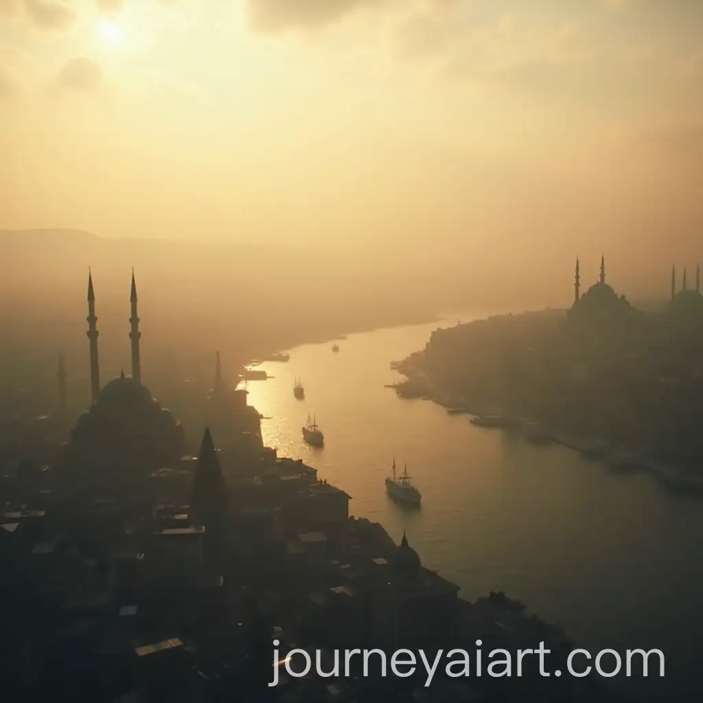 Aerial-View-of-Early-AI-Art-Prompt-Expansion1900s-Istanbul-at-Golden-Hour-with-Ottoman-Minarets-and-Steamboats
