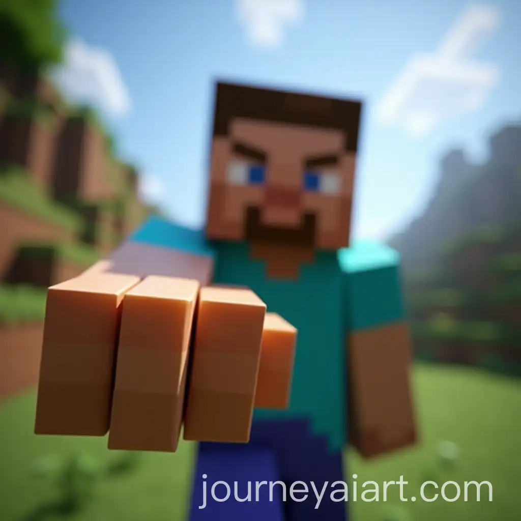 Minecraft-Steve-Holding-Block-in-First-Person-View