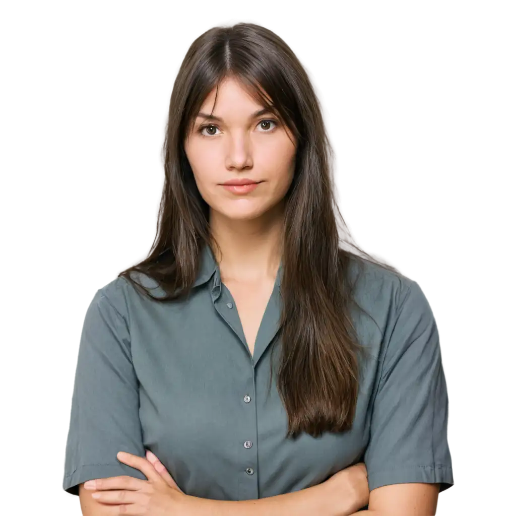 Professional-PNG-Portrait-of-a-33YearOld-American-Woman-in-Collared-Shirt