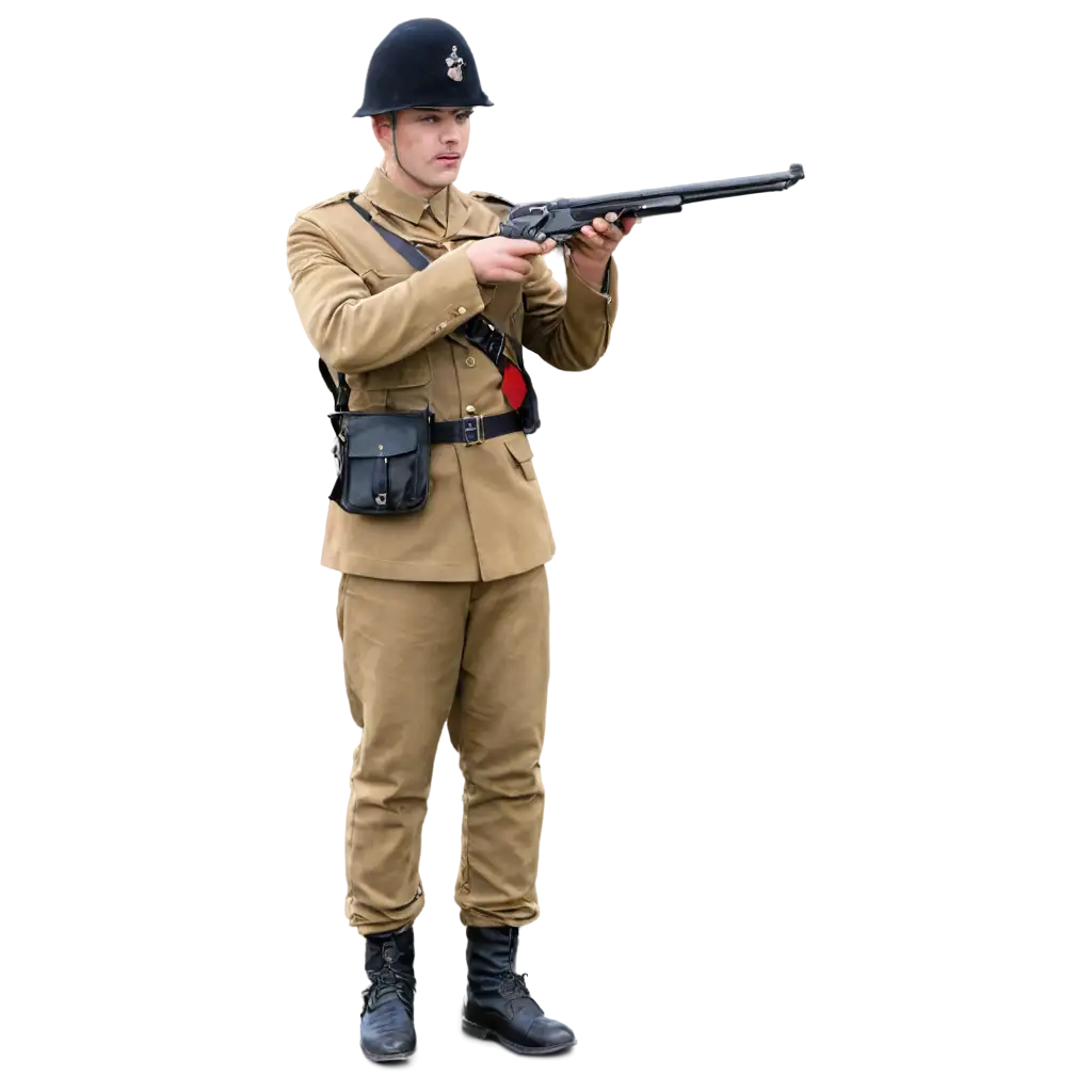 British-Soldier-with-Old-Gun-and-Suit-PNG-Image-Vintage-Military-Character-Illustration