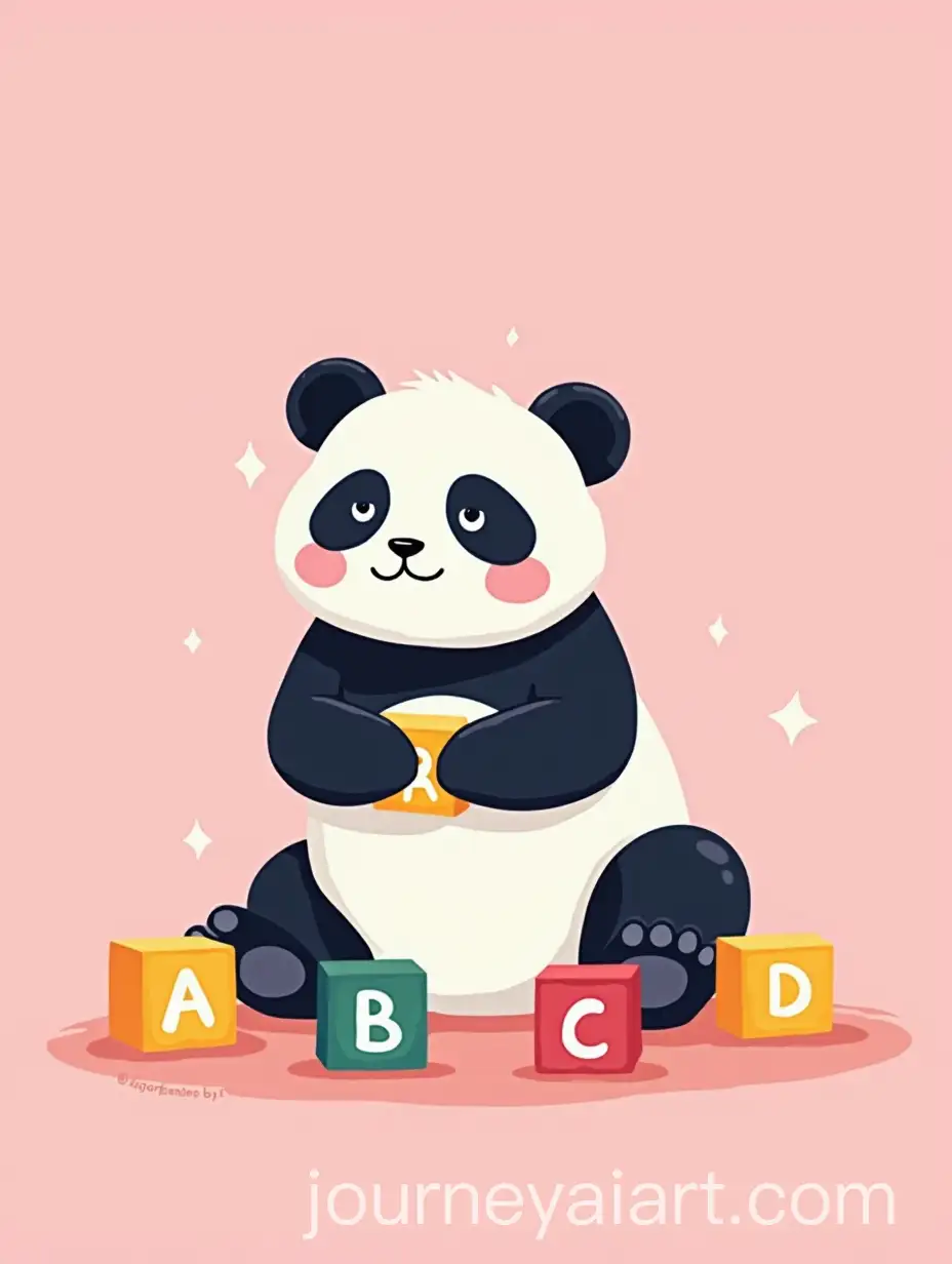 Panda-Playing-with-ABC-Character-Blocks-in-Cartoon-Style