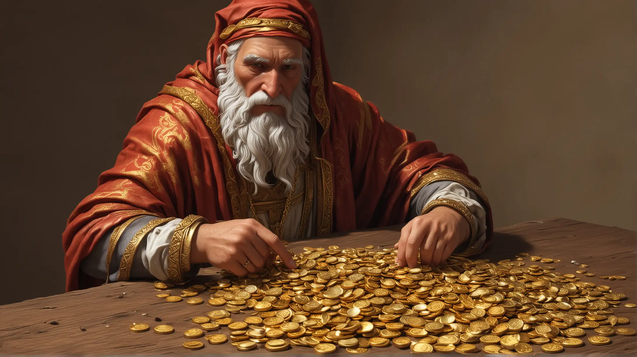 Arcas Counting His Gold