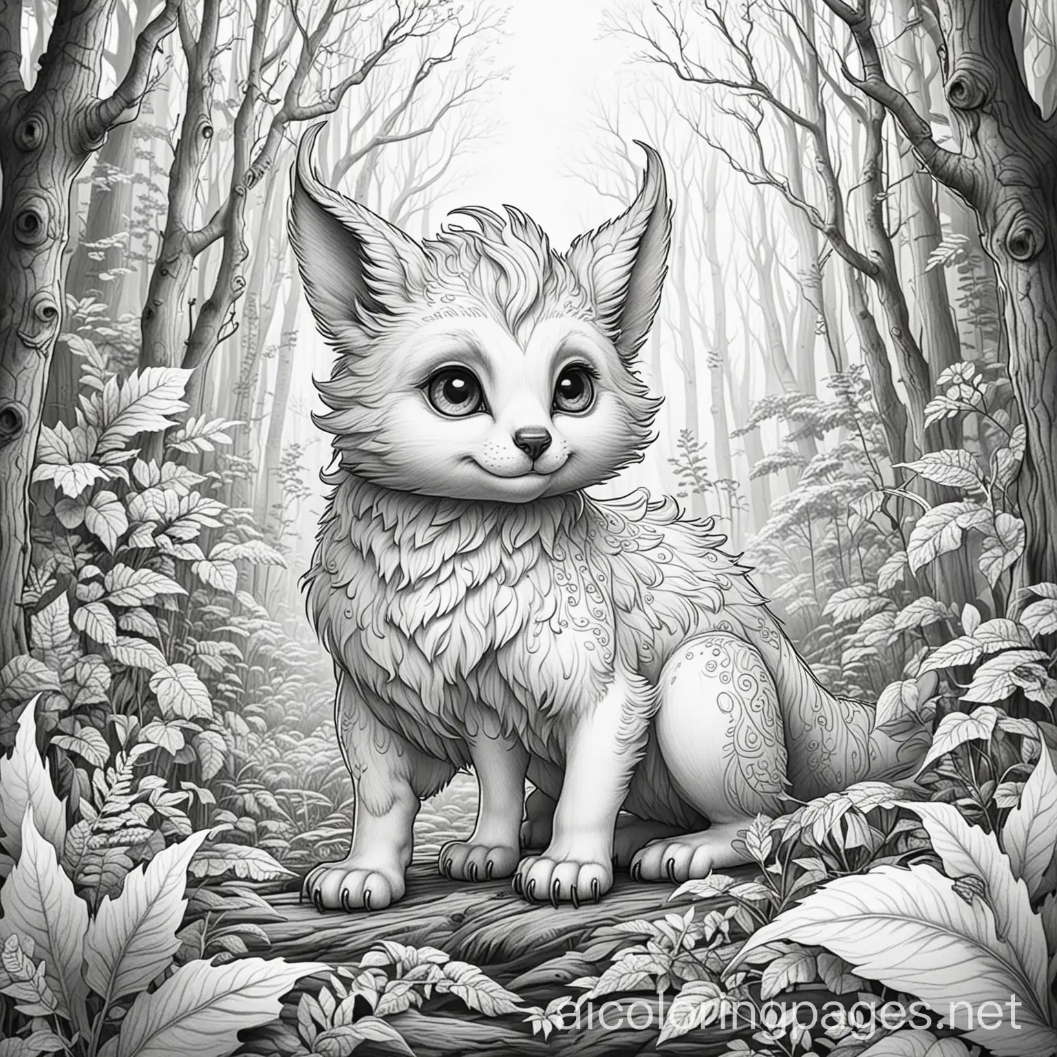 Fantasy-Forest-Creature-Coloring-Page-for-Kids