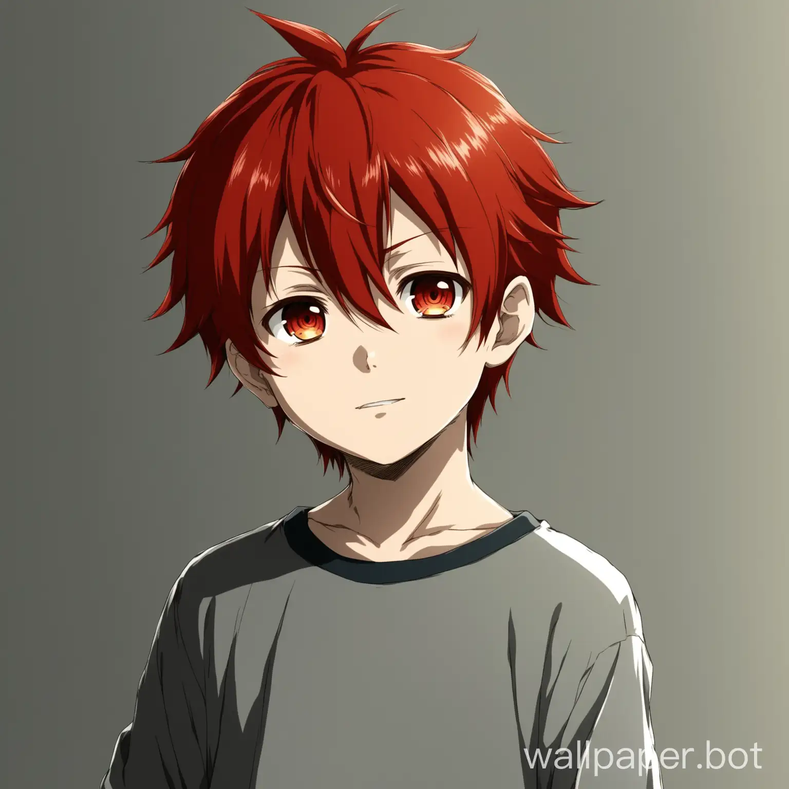 Anime boy red hair 10 years old