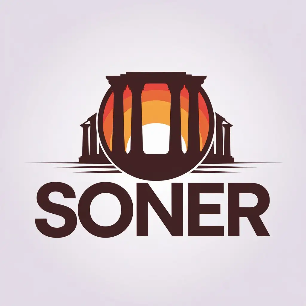 LOGO-Design-for-Soner-Pillars-of-Jamshid-with-Sunset-and-Elegant-Typography