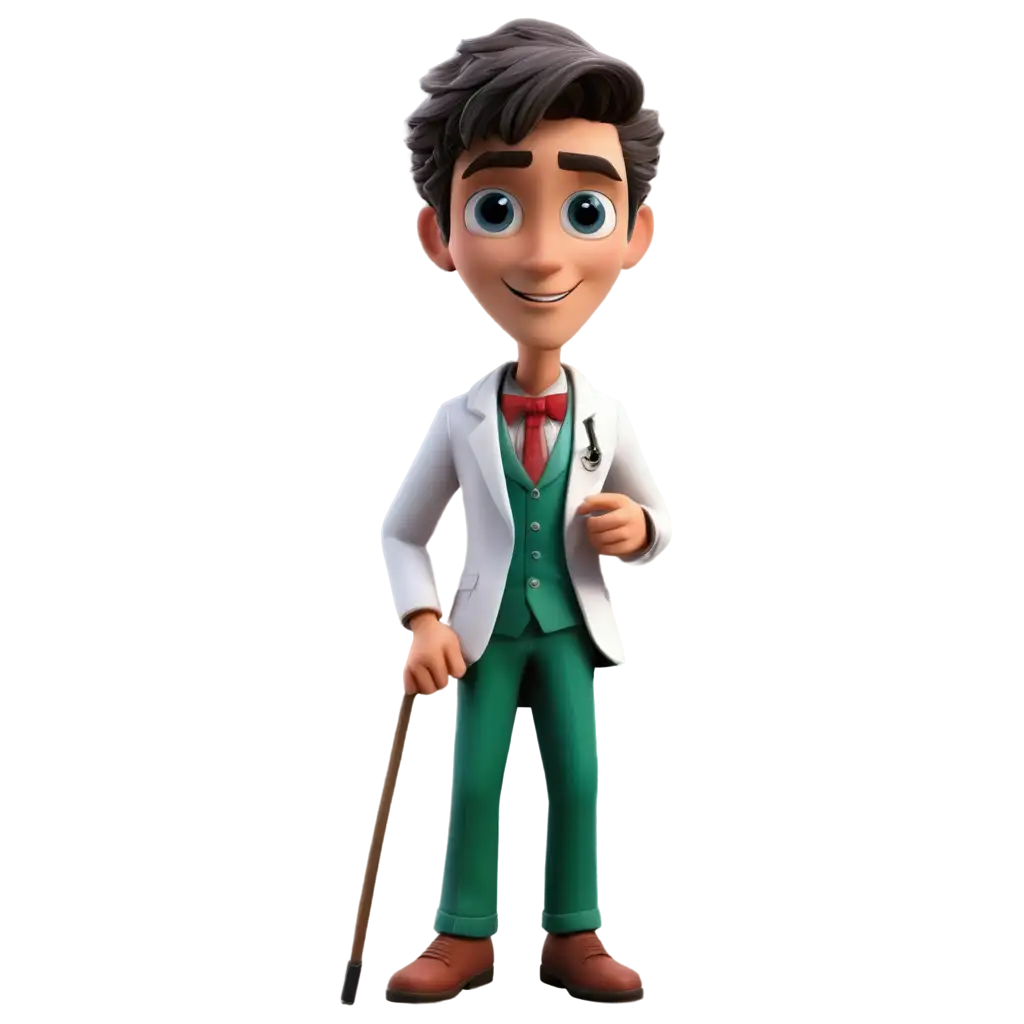 Jolly-Cartoon-Doctor-PNG-Image-Red-Green-and-White-Attire-with-Medical-Abilities
