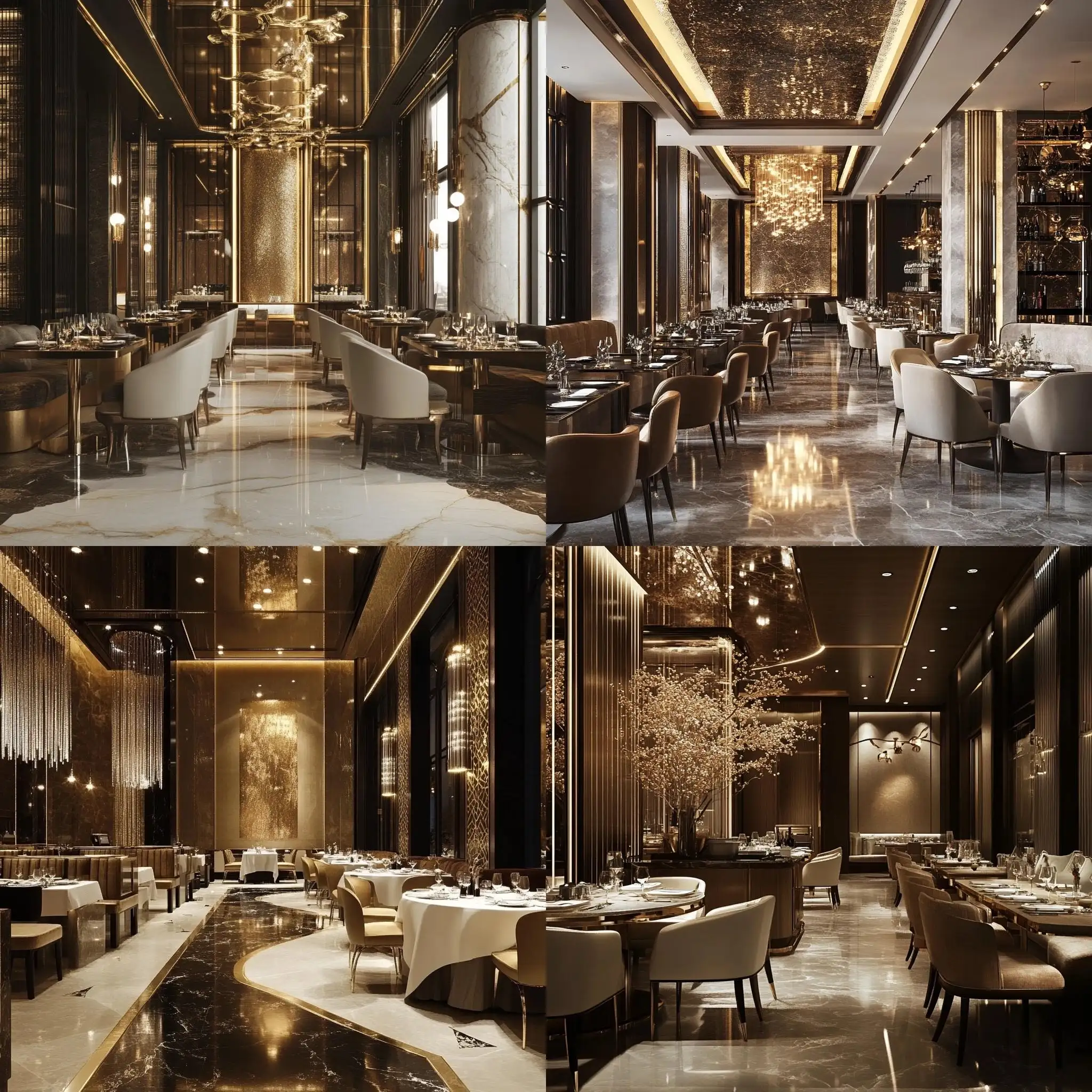 Luxury-FiveStar-Restaurant-Interior-with-Elegant-Glam-Style-and-Metallic-Accents