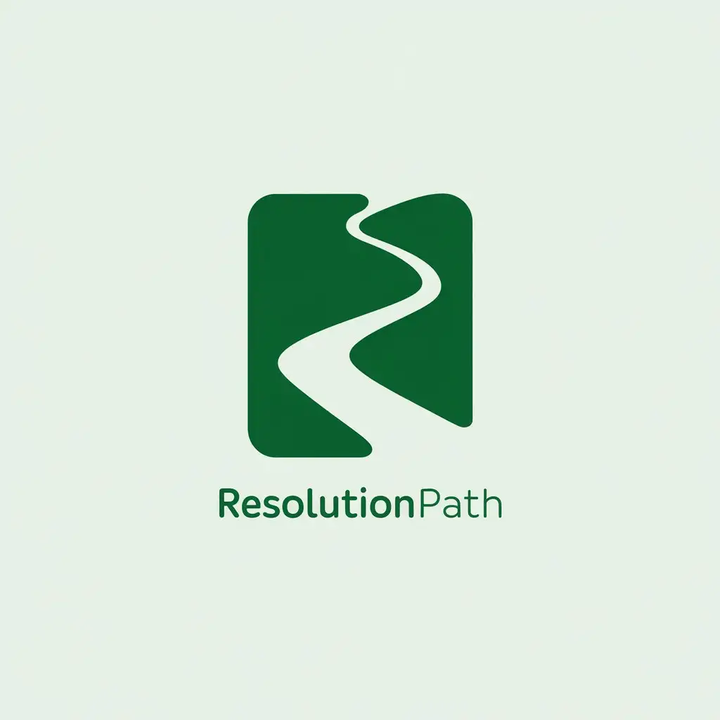 LOGO Design for ResolutionPath Minimalistic Green Path with Clear Background Theme