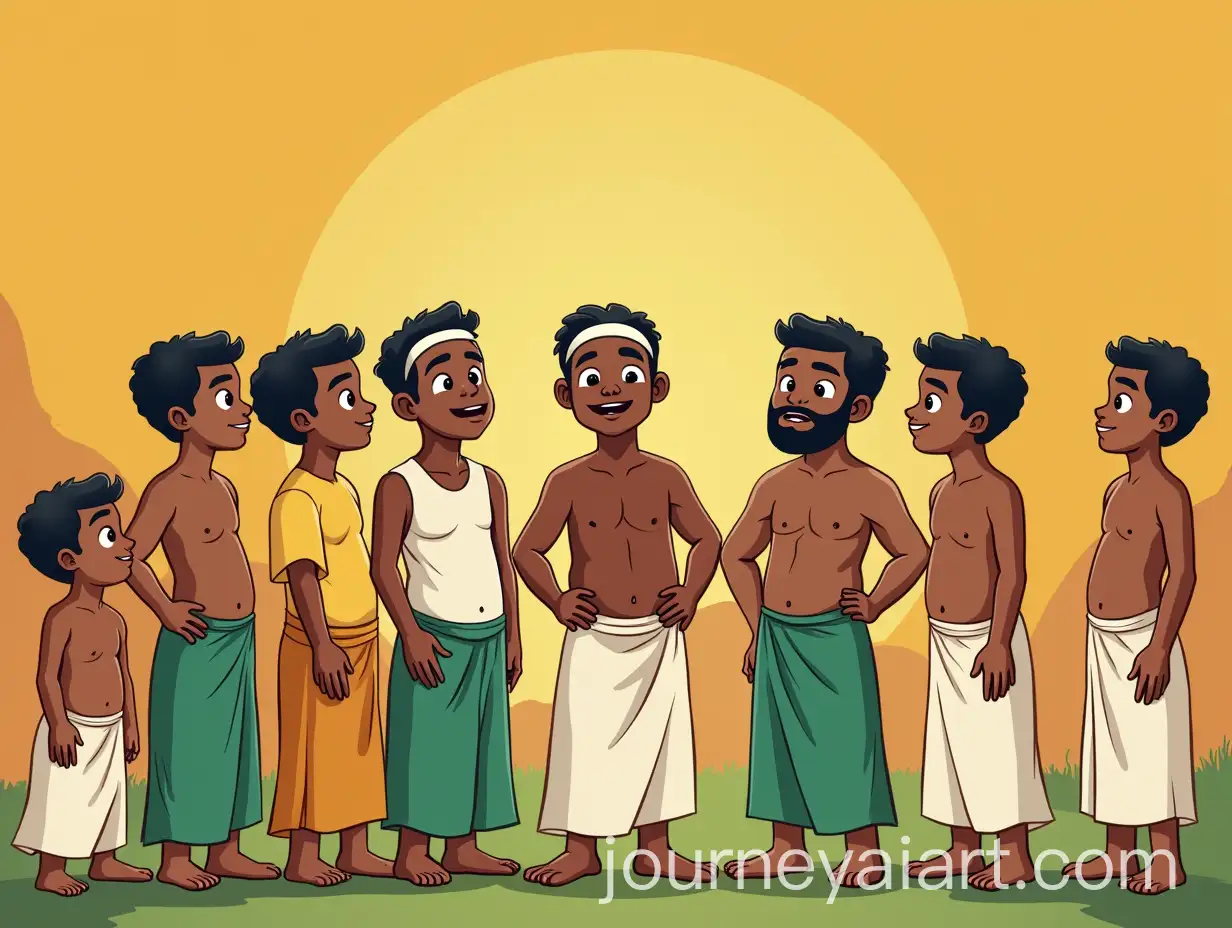 Colorful-Vector-Background-with-Muslim-Boys-in-Kerala-Attire