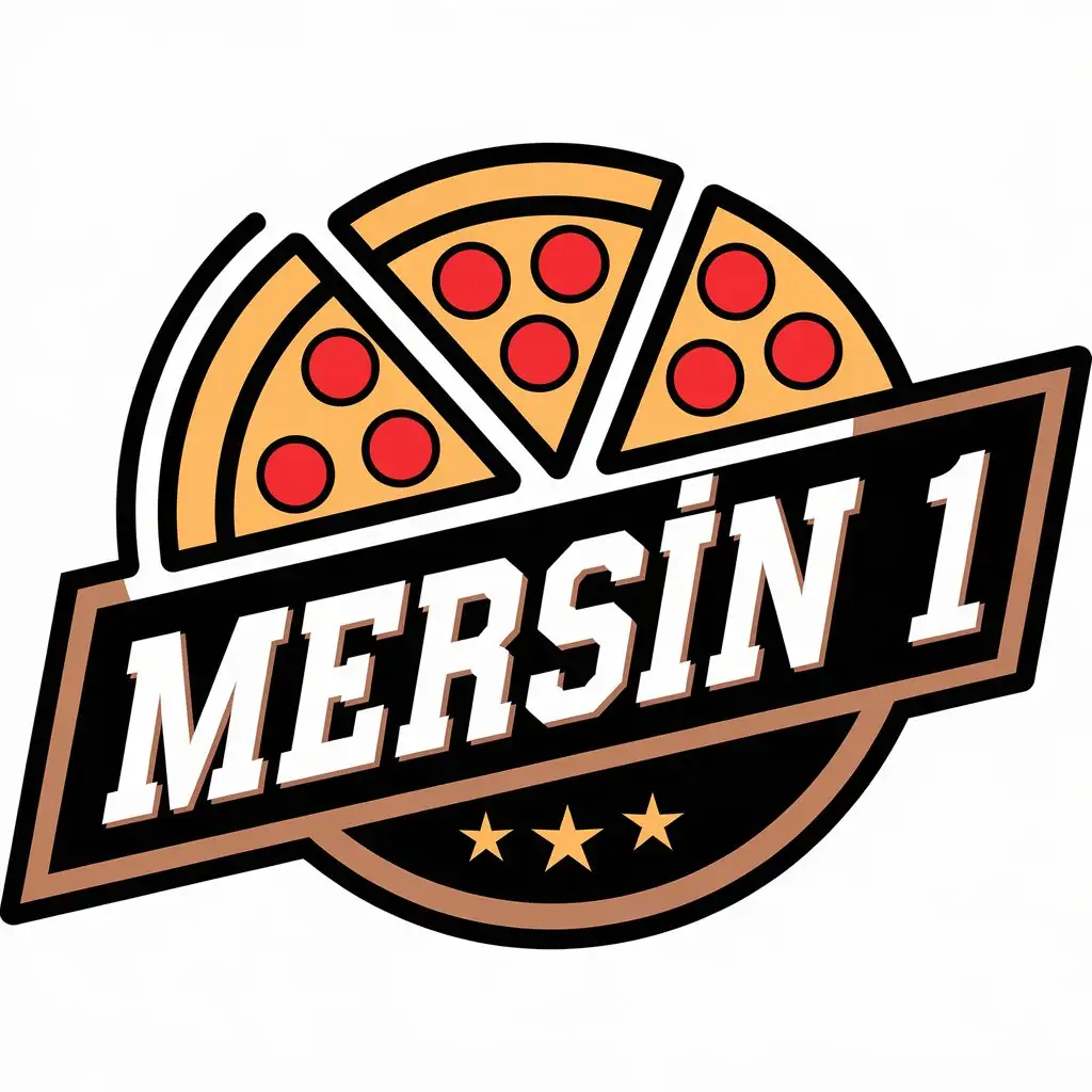 LOGO Design for Mersin 1 Pizza Symbol with Modern Clean Style for Restaurant Industry