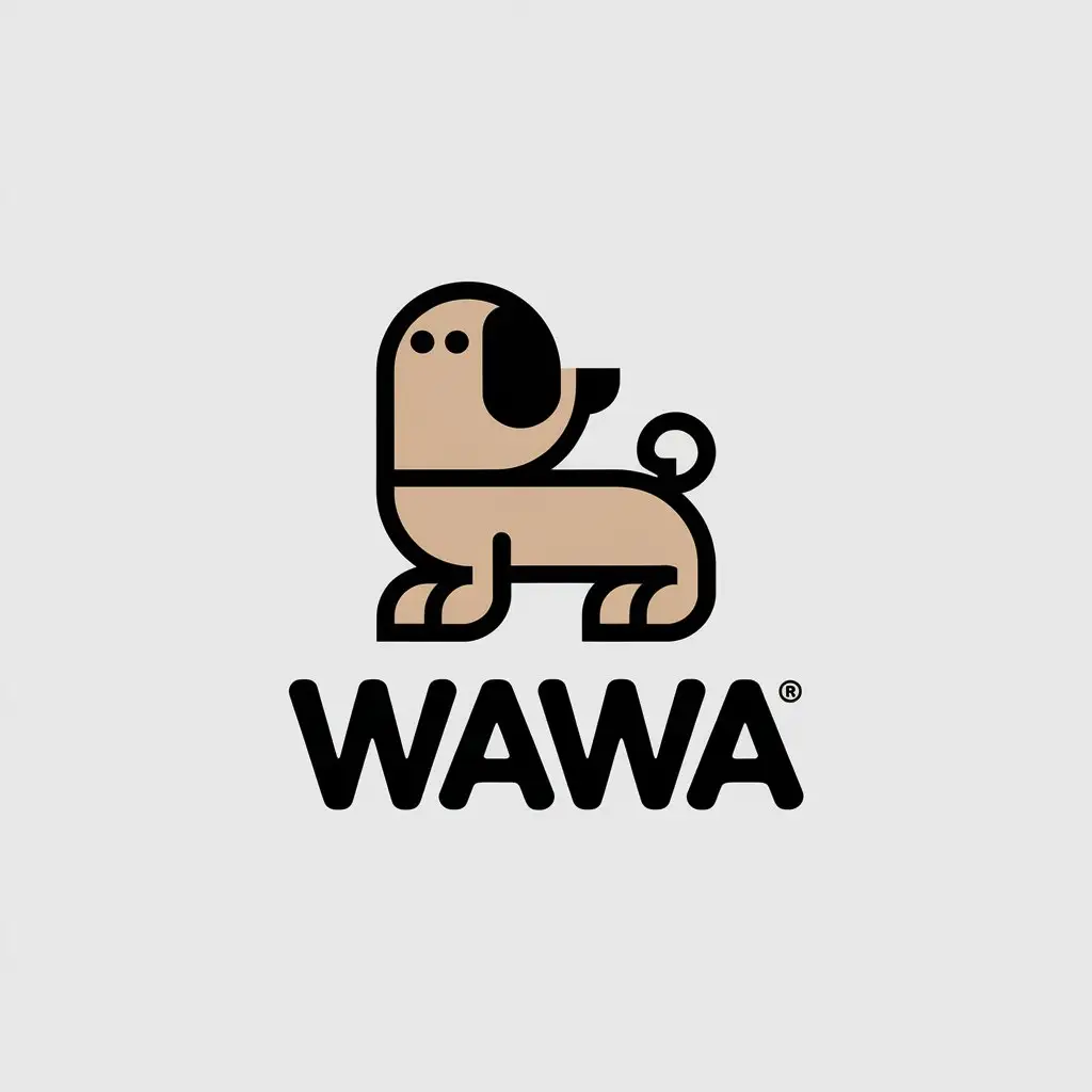 LOGO Design for WAWA Vector Dog Symbol with Clean Moderate Style and Clear Background