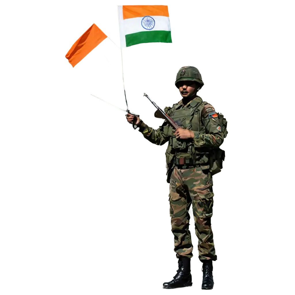 indian army with indian flag