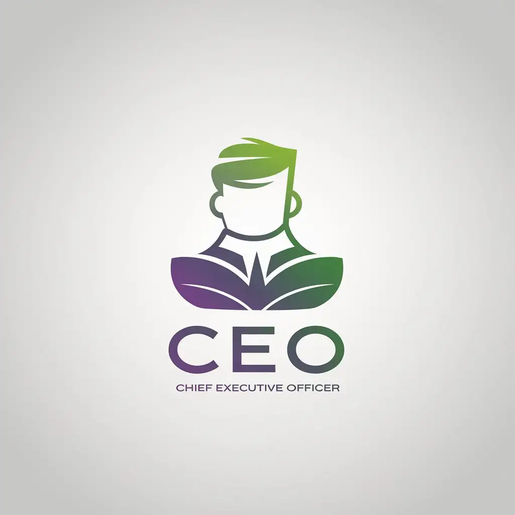 LOGO Design for Chief Executive Officer Biotechnology PlantInspired Minimalistic Design with Green to Purple Gradient