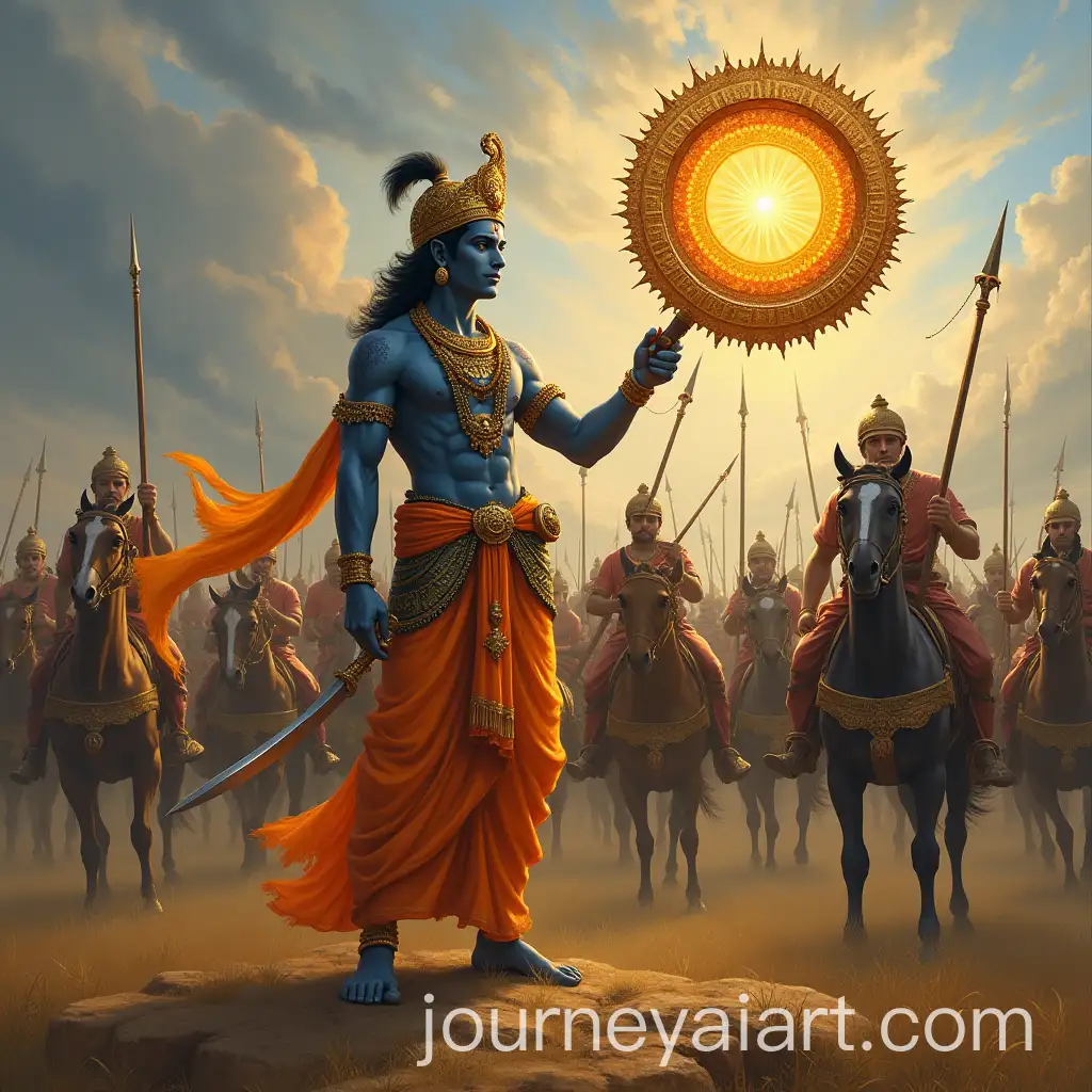 Lord-Krishna-Standing-in-the-Battlefield-with-Sudarshan-Chakra