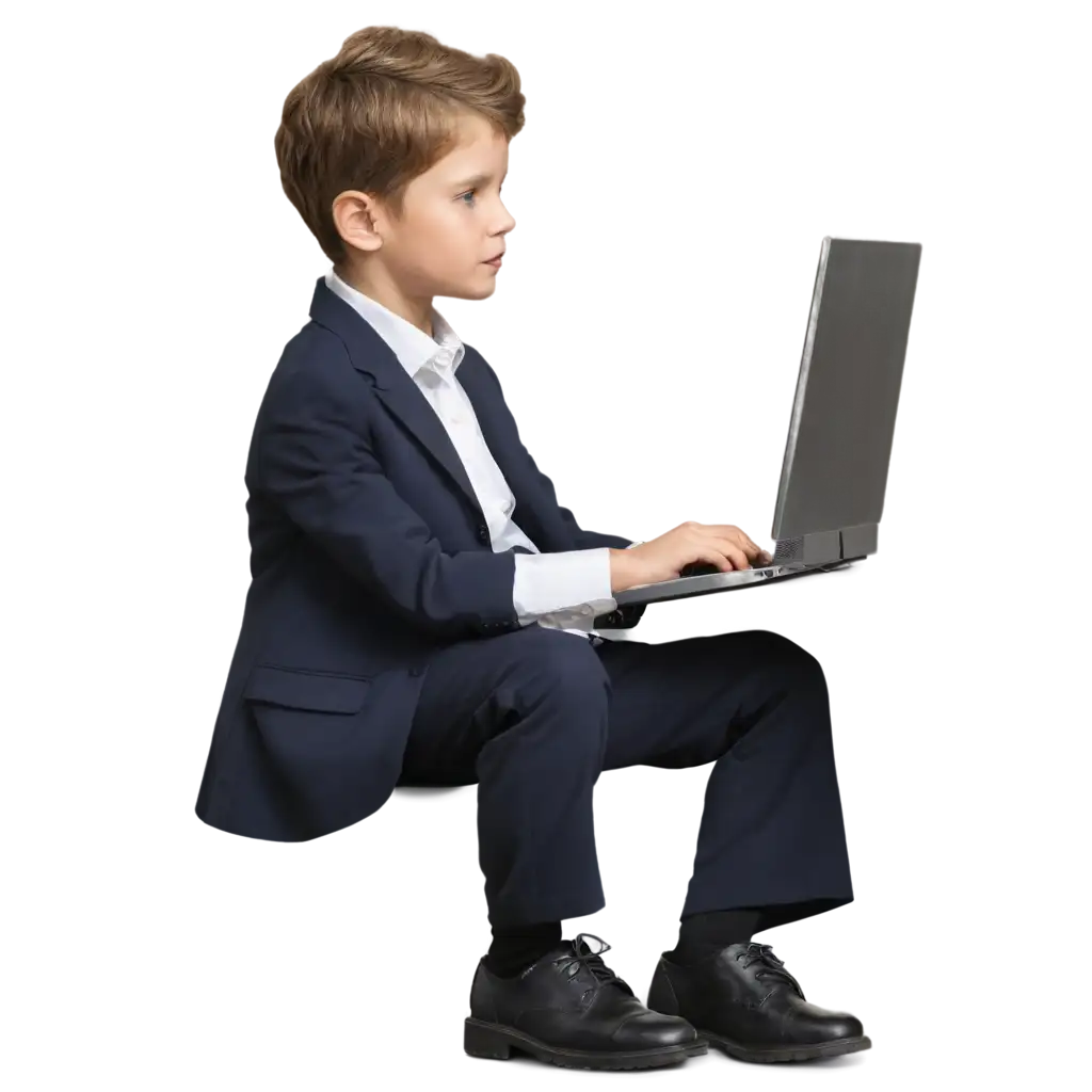 Professional-PNG-Image-of-a-Boy-Sitting-in-Front-of-a-Computer-in-Business-Attire