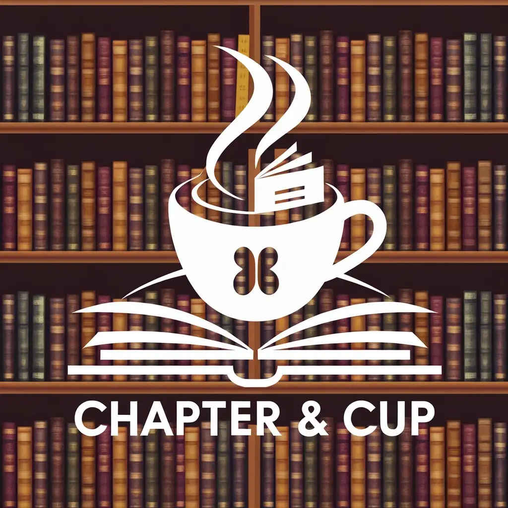 create logo for a shop named Chapter & Cup combine coffee and books