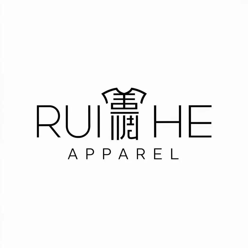 a logo design,with the text "Rui He Apparel", main symbol:Chinese clothing,Minimalistic,be used in Others industry,clear background