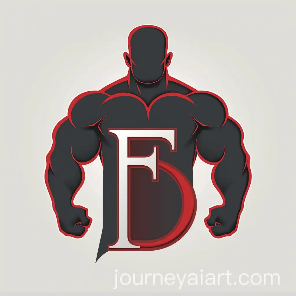 Bodybuilder-Logo-Design-with-D-F-L-MLogo-Design-Expansion-Letters-in-Gray-and-Red
