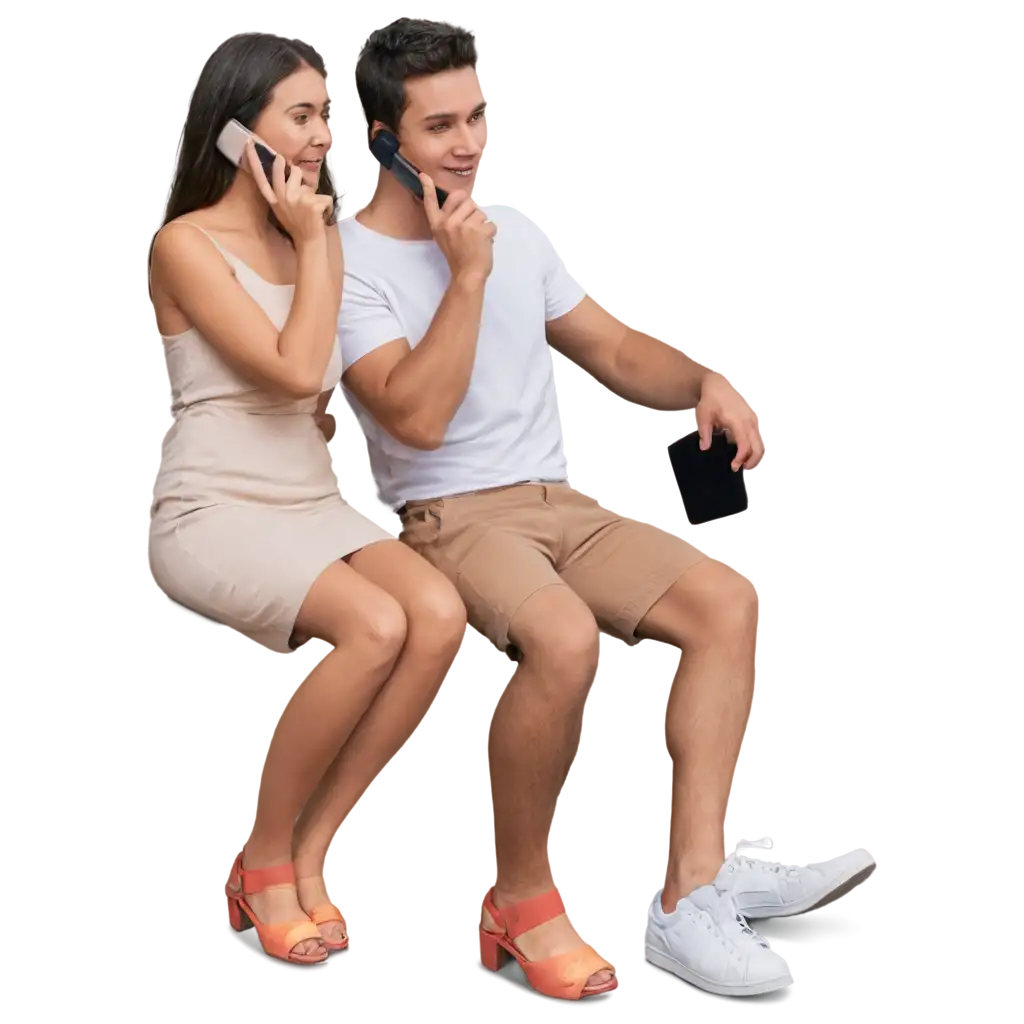 Lovers-Talking-Over-Phone-PNG-Image-for-Digital-Use-and-Emotional-Engagement