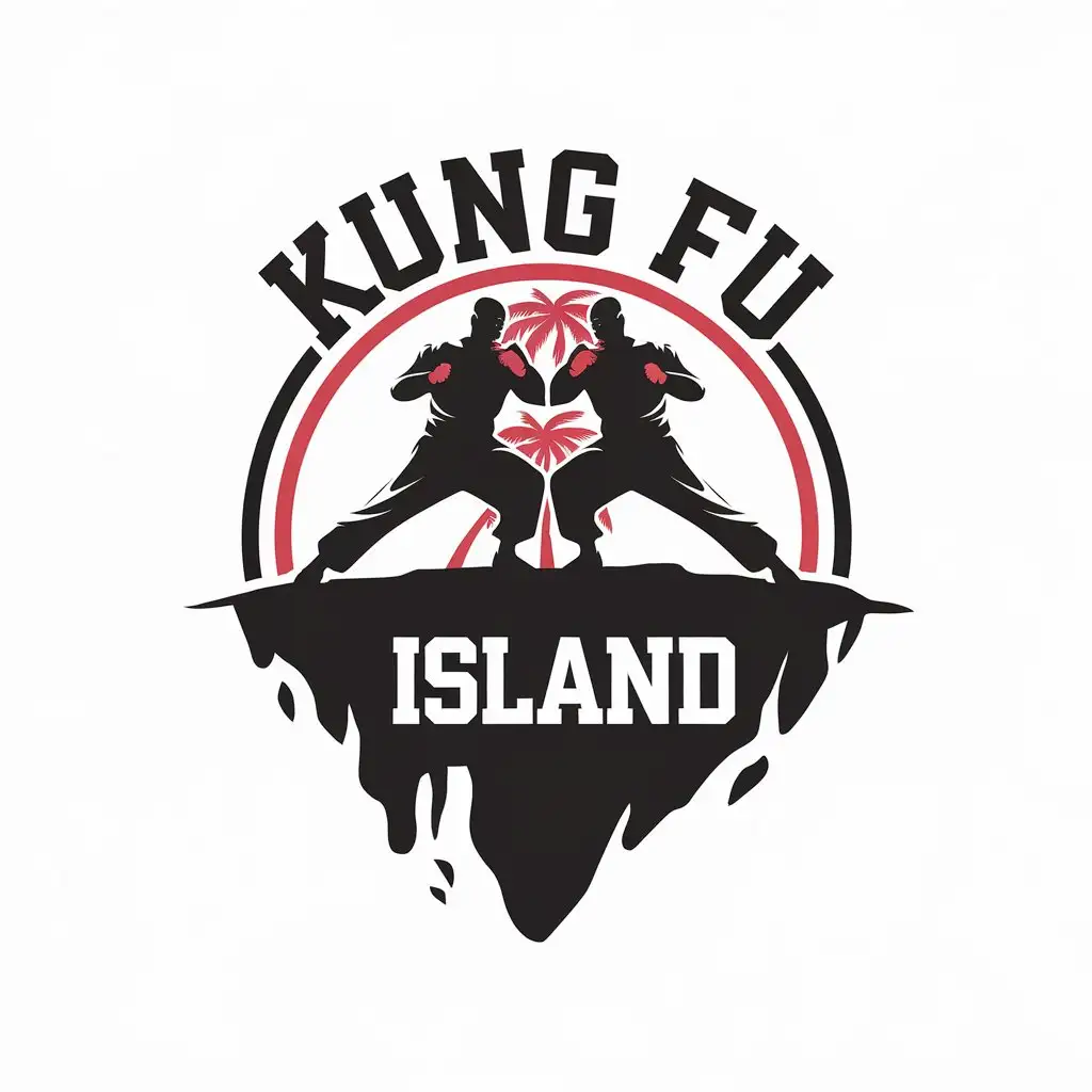 LOGO Design for Kung Fu Island Fighting Island Theme for Sports Fitness Industry