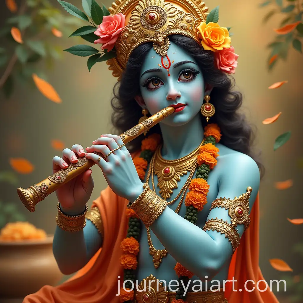 Radha-and-Krishna-Playing-Flute-in-Divine-Harmony
