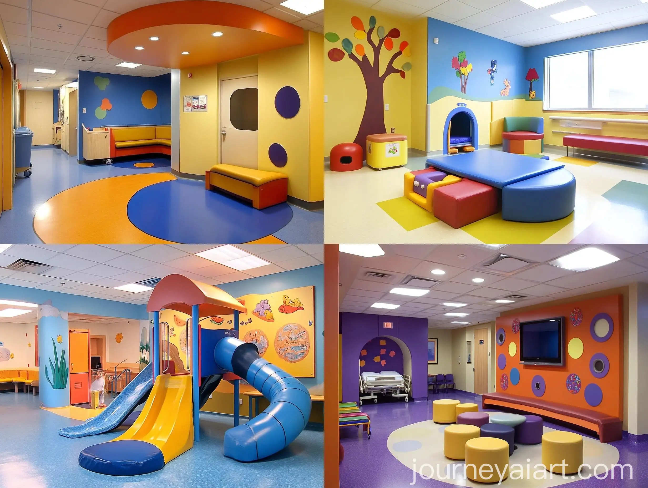 Hospitalized-Childrens-Recreational-Room-with-Diverse-Activities-and-Cheerful-Decor