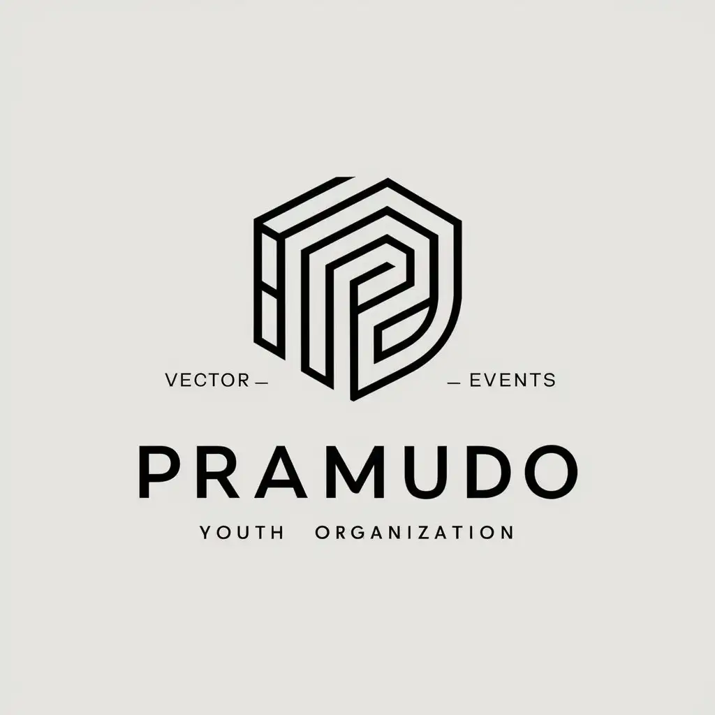 a vector logo design,with the text "PRAMUDO", main symbol:Youth Organization,Minimalistic,be used in Events industry,clear background