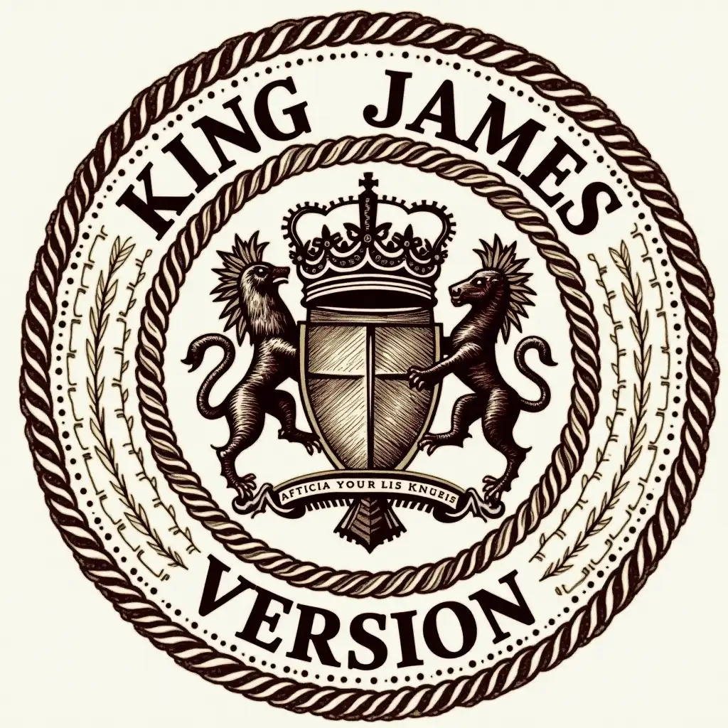 Can you design a official looking stamp, that says 'King James Version'