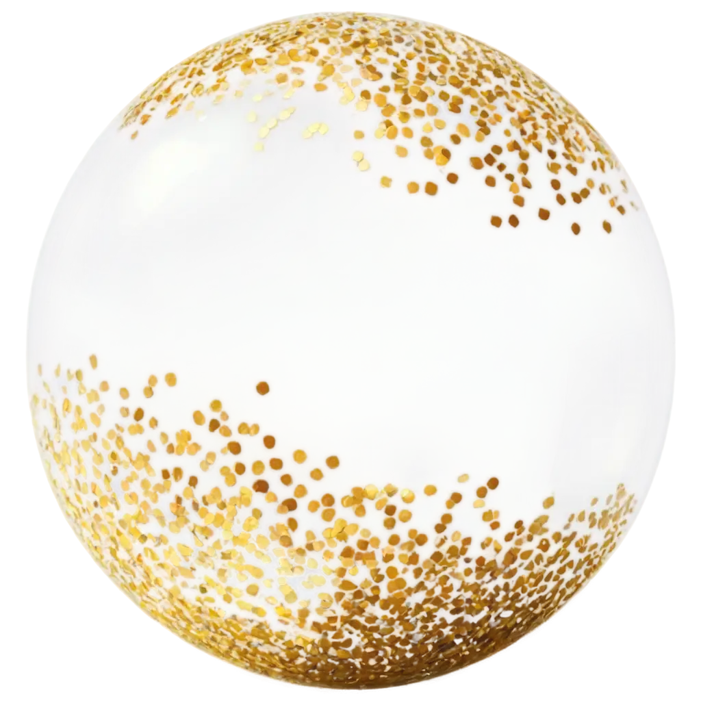 Large-HD-Realistic-Glass-Ball-with-Gold-Shimmering-Confetti-PNG-Image